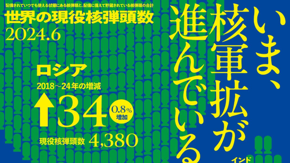 日本長崎大學廢除核武器研究中心（RECNA）5日公布2024年版的「世界的核彈頭數據」。翻攝長崎大學