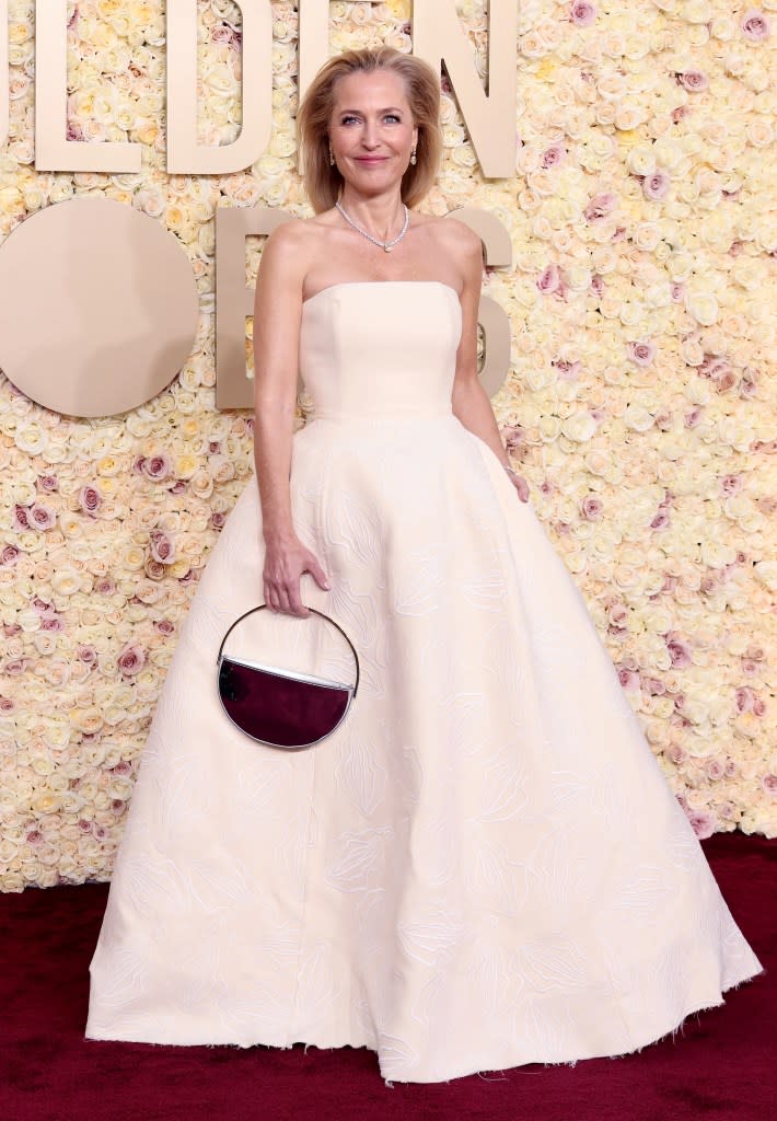 Gillian Anderson attends the 81st Annual Golden Globe Awards at The Beverly Hilton on January 07, 2024 in Beverly Hills, California