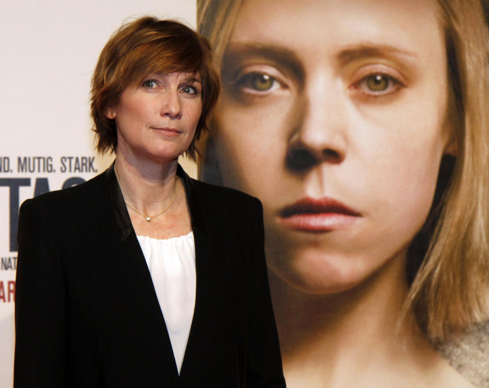 Director Sherry Hormann poses for photographers before the premiere of the film "3096 Days" in Vienna, Austria, Monday Feb. 25, 2013. The film tells the story of Natascha Kampusch who was abducted as a schoolgirl and held prisoner in a cellar for almost nine years. (AP Photo/Ronald Zak)