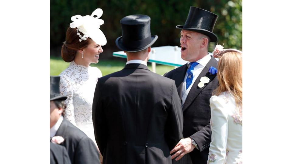 Mike Tindall with Princess Kate and Prince William at Ascot