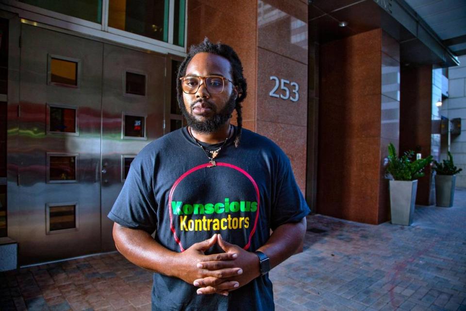 Francois Alexandre, 34, was arrested and roughed up by Miami Police following a Miami Heat championship game in 2013 outside his apartment building Vizcayne. He sued the city’s police department. Following the death of George Floyd in Minneapolis at the hands of police, Alexandre says he has renewed his call for justice in his case on Wednesday, June 24, 2020.