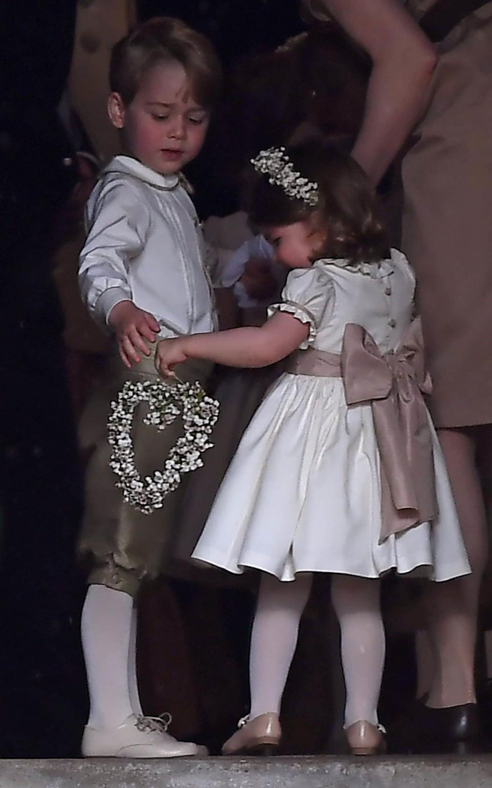 Prince George and Princess Charlotte at the wedding of their aunt, Pippa Middleton
