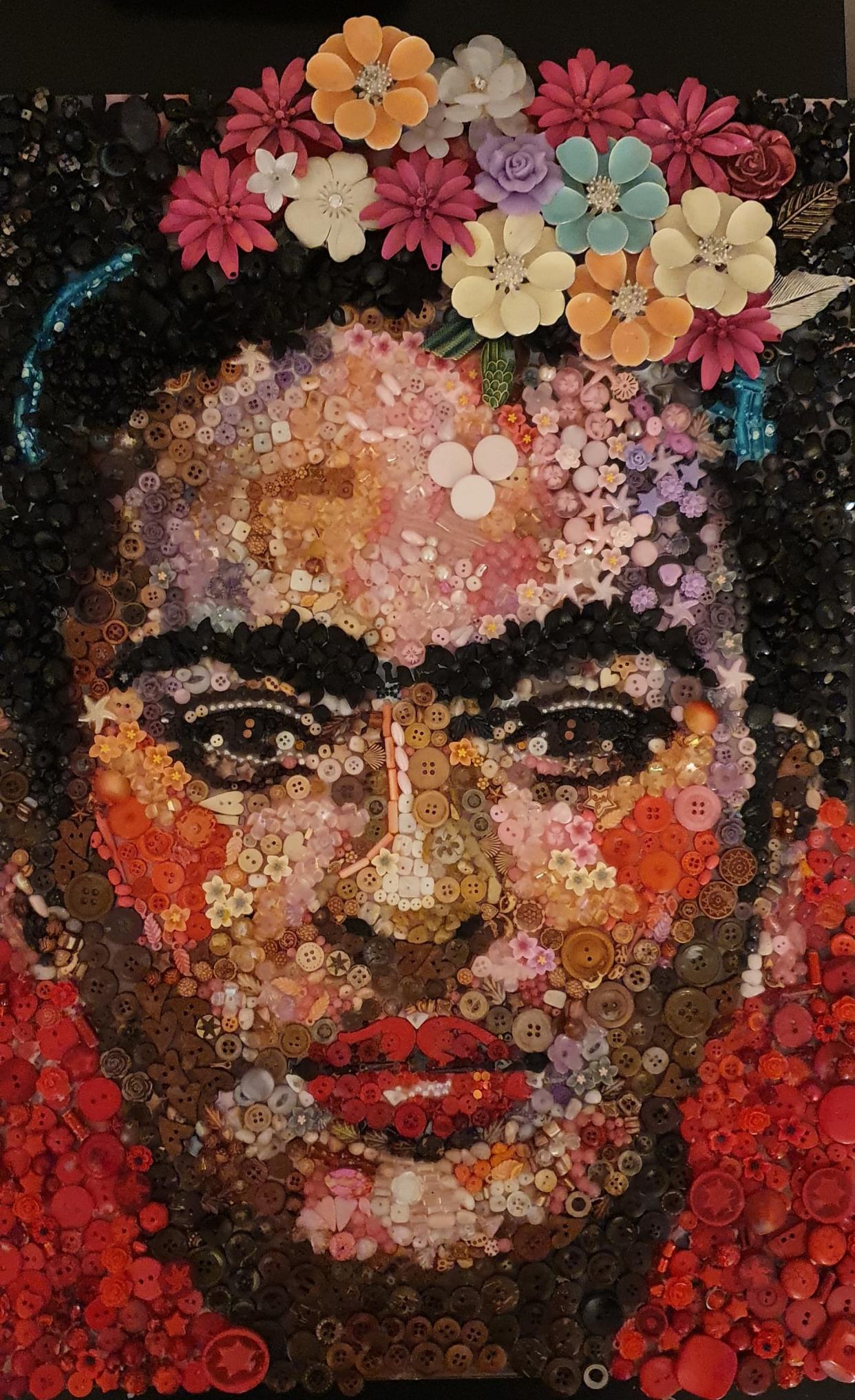 Frida Kahlo made using buttons