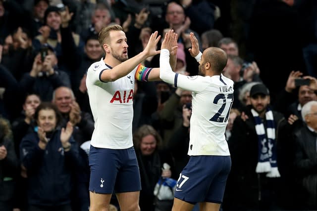  Harry Kane (left) scored twice 