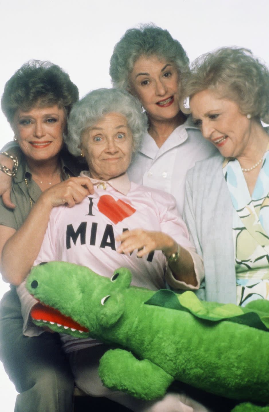 <p>This year, Betty starred alongside a talented ensemble cast including Rue McClanahan, Estelle Getty, and Bea Arthur (from left to right) in <a href="https://www.amazon.com/Pilot-The-Golden-Girls/dp/B00J1ZNTYY/ref=sr_1_2?keywords=the+golden+girls&qid=1579110376&sr=8-2&tag=syn-yahoo-20&ascsubtag=%5Bartid%7C10055.g.30480315%5Bsrc%7Cyahoo-us" rel="nofollow noopener" target="_blank" data-ylk="slk:The Golden Girls;elm:context_link;itc:0;sec:content-canvas" class="link "><em>The Golden Girls</em></a>, a sitcom about four previously married women living together in Miami. It was a huge hit and ran for seven seasons. </p>