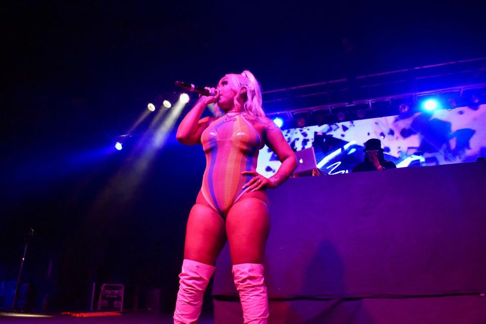 Erica Banks performs at T-Pain's Wiscansin Fest at the Rave in Milwaukee on June 11, 2022.