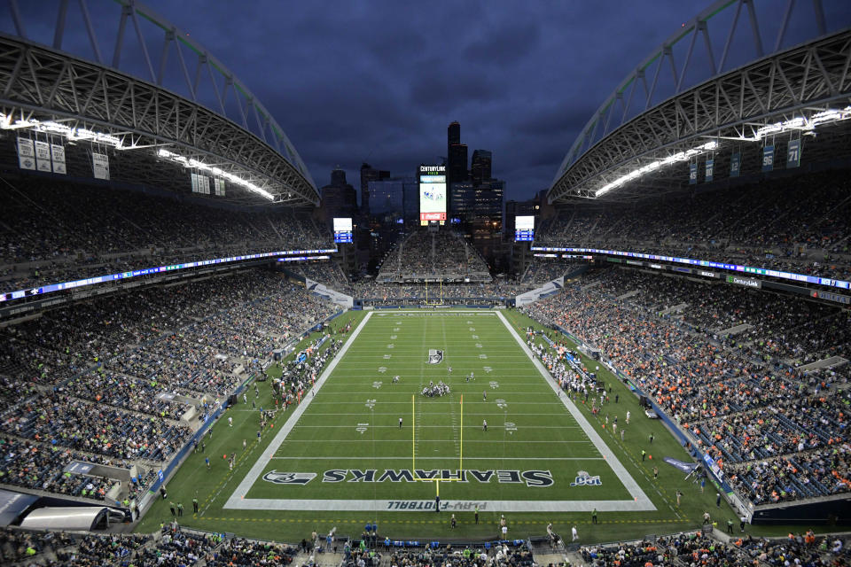 Aug 8, 2019; Seattle, WA, USA; CenturyLink Field is seen during a game between the Denver Broncos and the Seattle Seahawks. The Seahawks won 22-14. Mandatory Credit: Kirby Lee-USA TODAY Sports