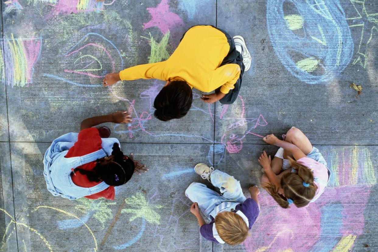 <span class="caption">Creativity has many academic, professional and personal benefits.</span> <span class="attribution"><a class="link " href="https://www.gettyimages.com/detail/photo/four-children-drawing-with-chalk-on-pavement-royalty-free-image/AB15713" rel="nofollow noopener" target="_blank" data-ylk="slk:Stephen Simpson/Stone Collection via Getty Images;elm:context_link;itc:0;sec:content-canvas">Stephen Simpson/Stone Collection via Getty Images</a></span>