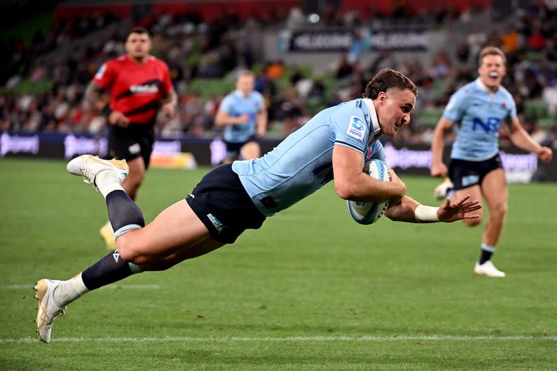 Harry Wilson scores for the Waratahs against the Crusaders -Credit:Getty Images