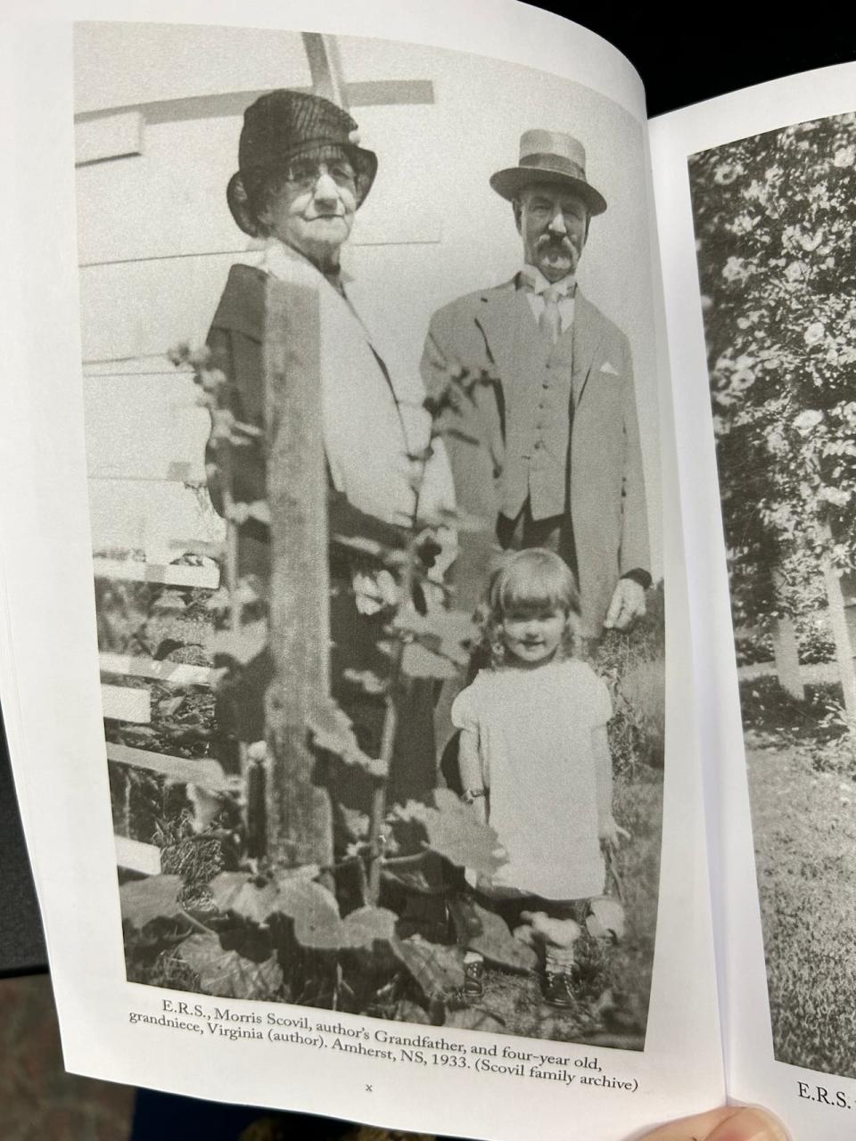 Bjerkelund said she still remembers posing for this photograph with her aunt and her grandfather in Amherst, N.S., in 1933. 