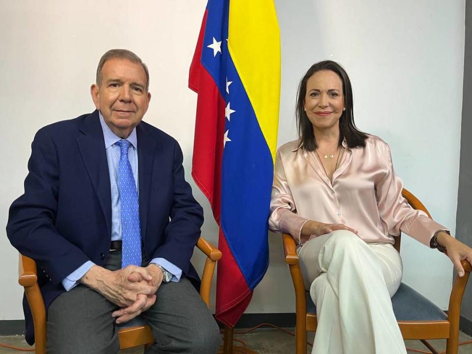El candidato de la oposición venezolana Edmundo González Urrutia y la dirigente opositora María Corina Machado participaron por video en la Conferencia de las Américas realizada esta semana en Washington.