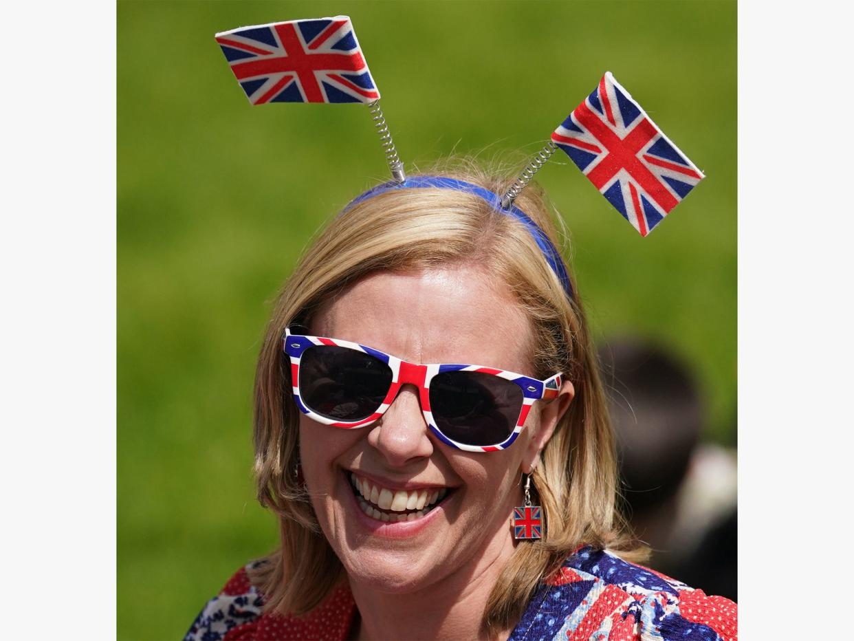 Michelle Downer from Canterbury enjoys the Coronation Big Lunch (PA)