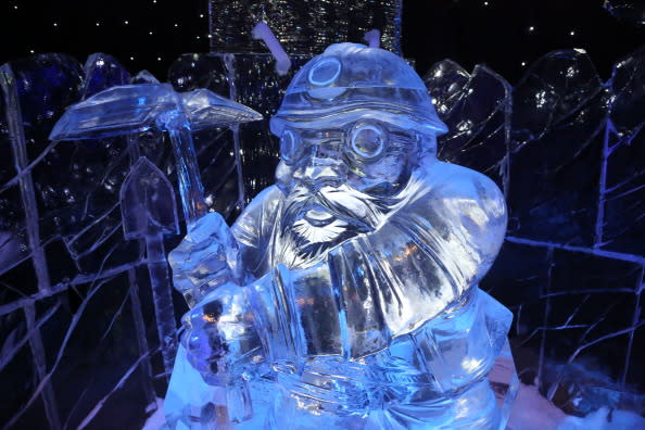 BRUGGE, BELGIUM - DECEMBER 05: Ice Sculptures are displayed at the Snow and Ice Sculpture Festival on December 5, 2012 in Brugge, Belgium. (Photo by Mark Renders/Getty Images)