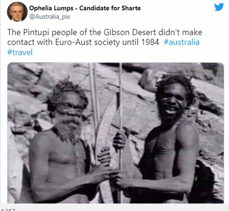 Los pintupi en Australia (Foto: Captura Twitter)