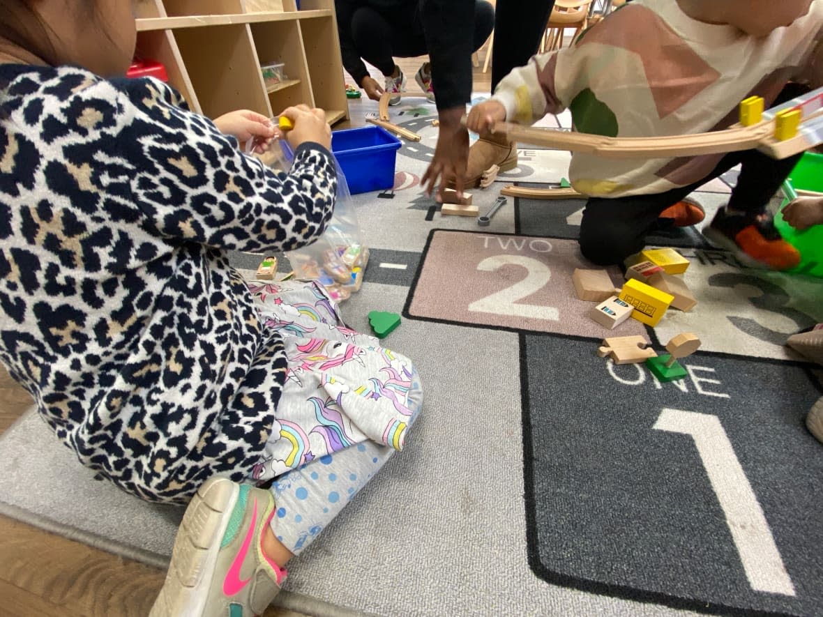 Children play at a Toronto daycare. The NDP wants the federal government to repeal a section of the Criminal Code that permits certain caregivers to use physical force on children. (Paul Borkwood/CBC - image credit)