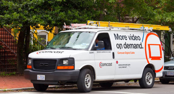 Cable installation truck in Washington DC