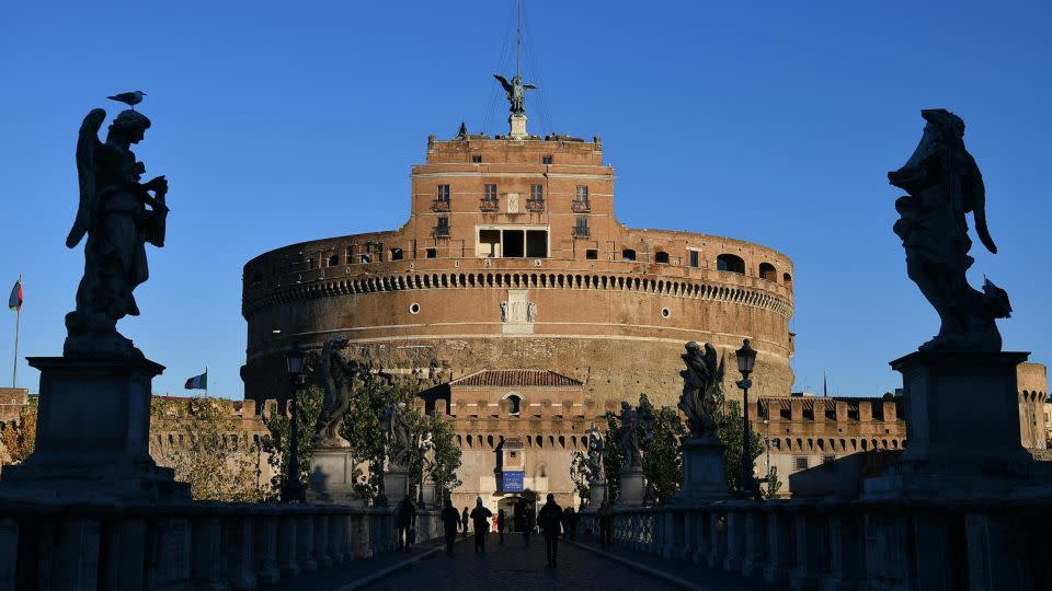 The meeting was held at Castel Sant’Angelo, which is connected to Vatican City by a high wall and was built in 135 A.D. as a mausoleum for Emperor Hadrian before the papal state took it over as a fortress. - Marie-Laure Messana/AFP/Getty Images