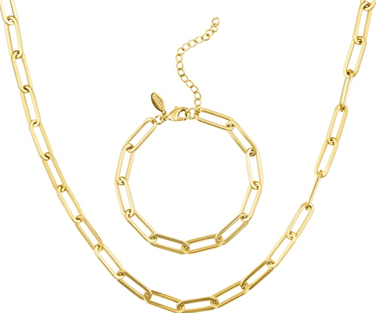 <p><a href="https://prod.cosmopolitan.ecmapps.com/paperclip-chain-necklace-bracelet-set-1717104611239-7820/p" rel="nofollow noopener" target="_blank" data-ylk="slk:Shop Now;elm:context_link;itc:0;sec:content-canvas" class="link ">Shop Now</a></p><p>Paperclip Chain Necklace & Bracelet Set</p><p>ecmapps.com</p><p>$28.00</p>