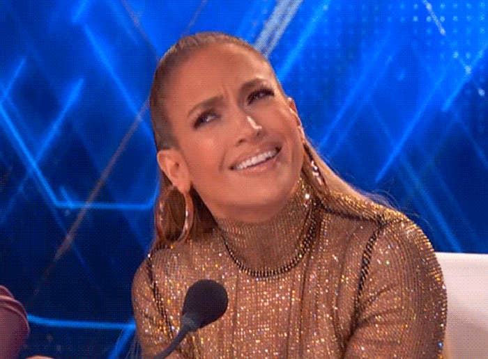 Jennifer Lopez tilts her head like she's uncertain