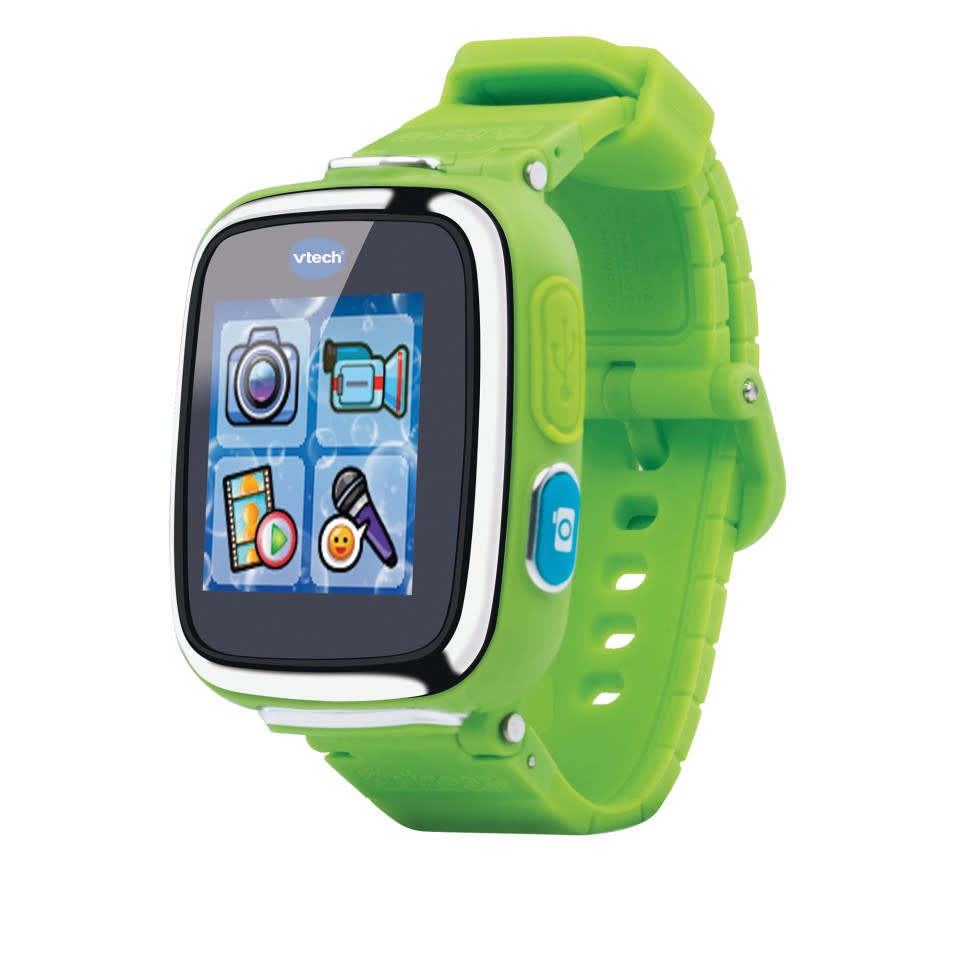 V-Tech Kidizoom smart watch, £43, is a smart watch with a camera for photo and video taking that comes with different clock faces and eight games 