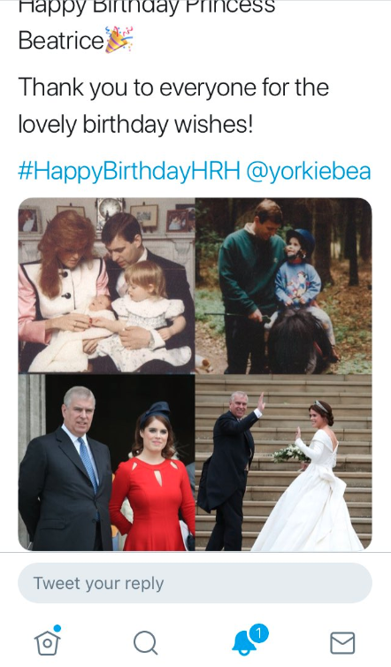 Prince andrew and Princess Eugenie on Twitter