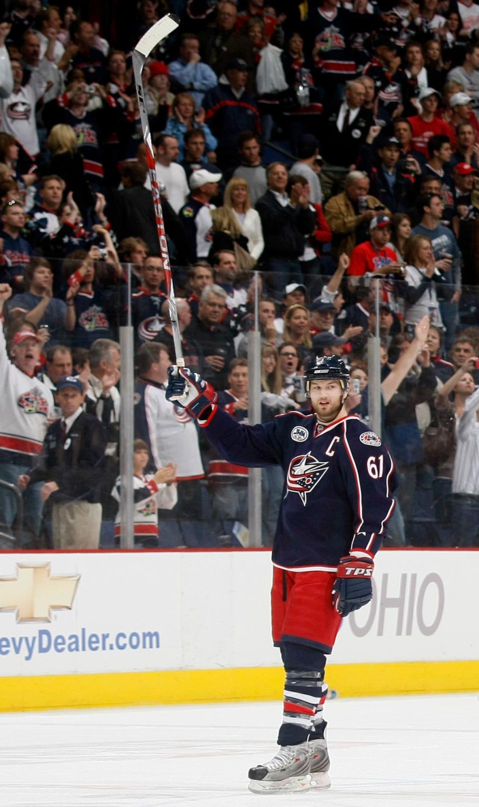 Rick Nash, shown here in 2009, represented the Blue Jackets in five NHL All-Star Games.