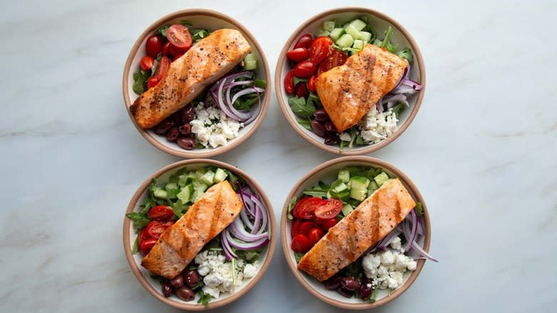salads with salmon