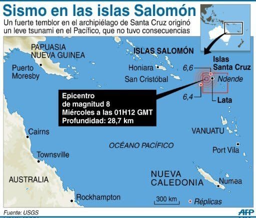 La ayuda urgente llegaba con cuentagotas este jueves a las islas Salomón, al día siguiente de un potente terremoto seguido de un tsunami que barrió los pueblos costeros de este pequeño archipiélago del Pacífico y dejó al menos seis muertos. (AFP | HGK)