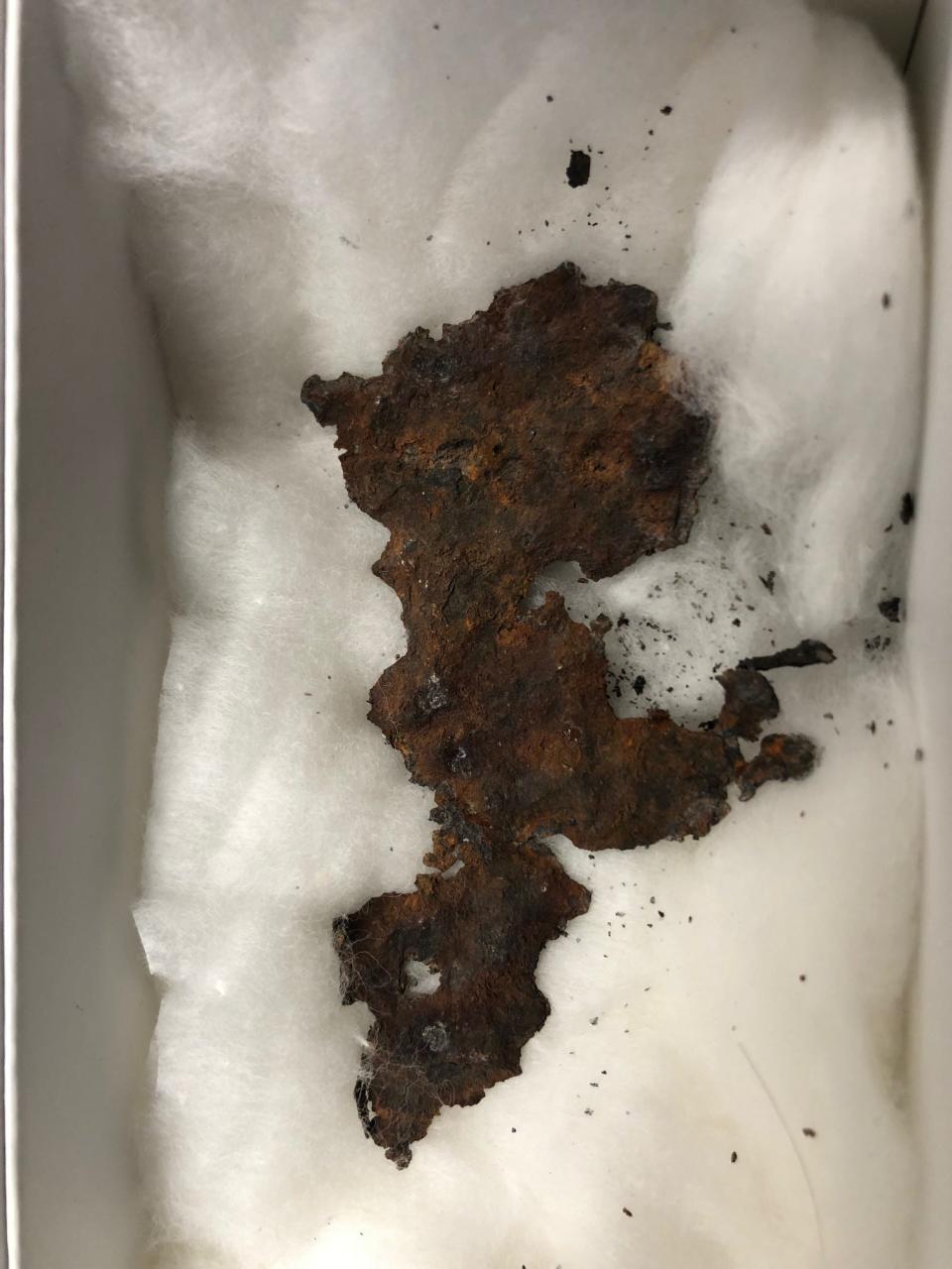 A piece of the hull for the USS Arizona that was sunk in the attack on Pearl Harbor that was added to the hull of the new version of the USS Arizona currently in production.