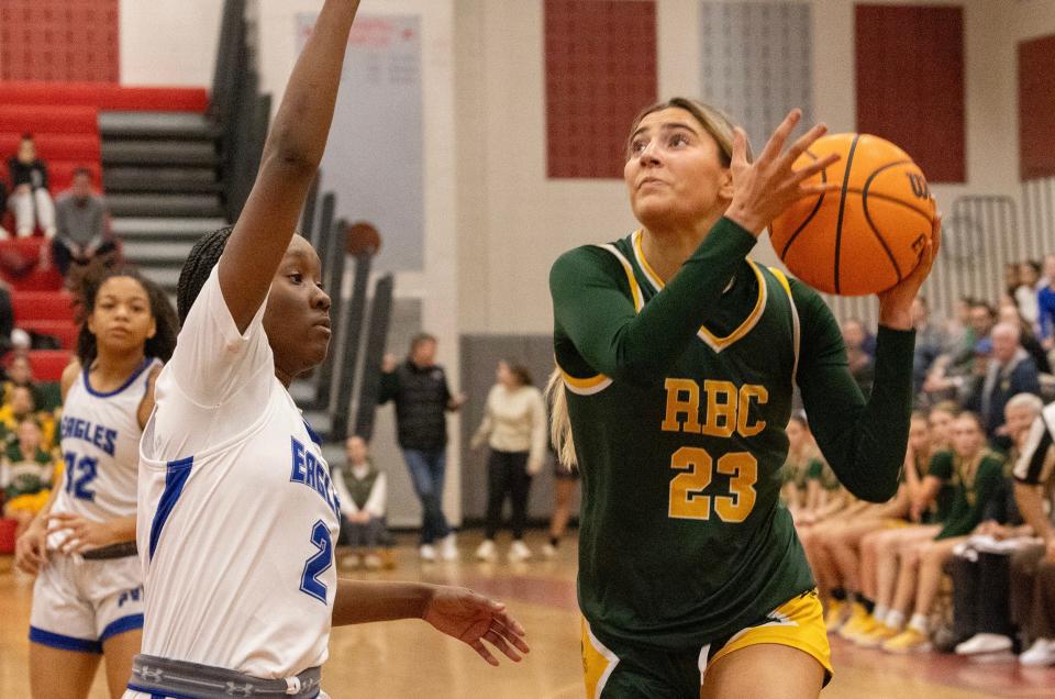 RBC Daniela Maletsky goes up with a shot. Red Bank Catholic Girls Basketball defeats Paul VI Eagles in NJSIAA Non-Public Sectional finals at Jackson Liberty High School in Jackson NJ on March 4, 2024.