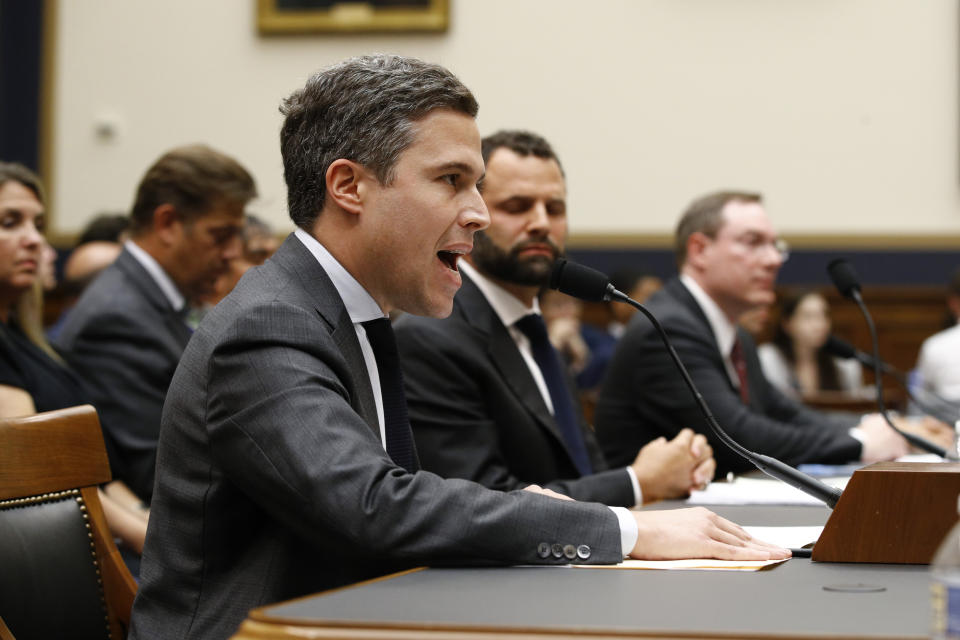 Google Director of Economic Policy Adam Cohen testifies during a House Judiciary subcommittee hearing, Tuesday, July 16, 2019, on Capitol Hill in Washington. (AP Photo/Patrick Semansky)