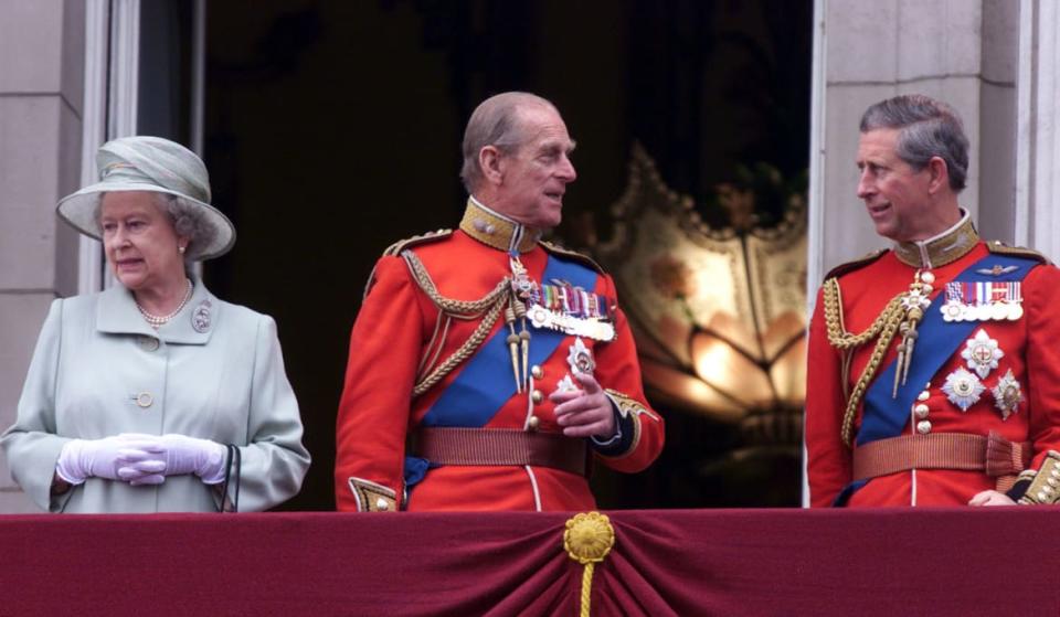 <div class="inline-image__caption"><p>Queen Elizabeth, Prince Philip, the Duke of Edinburgh, and Prince Charles at Buckingham Palace for the Trooping the Colour in 2001.</p></div> <div class="inline-image__credit">REUTERS</div>