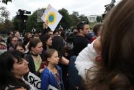 Swedish teen climate activist Thunberg and environmental advocates rally near the White House in Washington