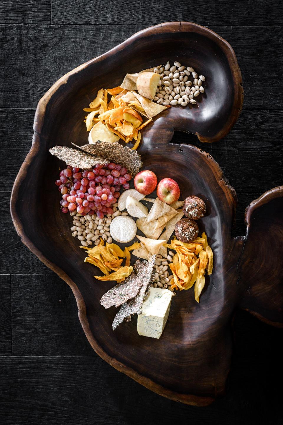 A post-game-drive cheese and fruit plate