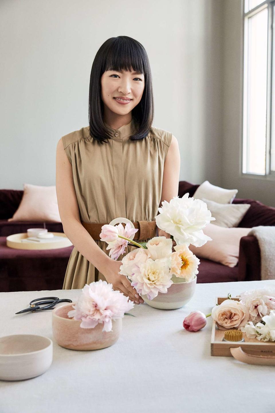 women arranging flowers