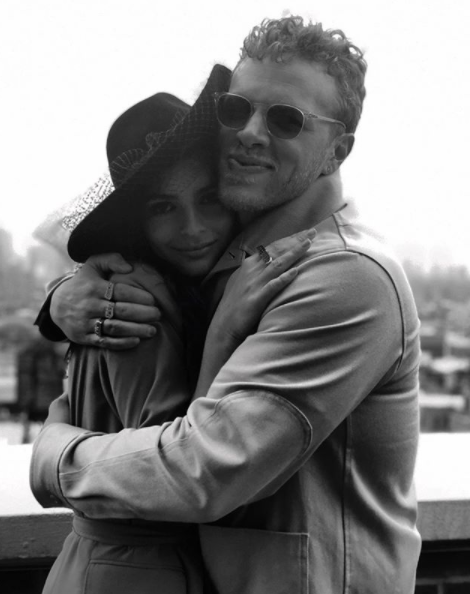 The loved-up couple share a warm hug after the nuptials in NYC. Source: Instagram/emrata