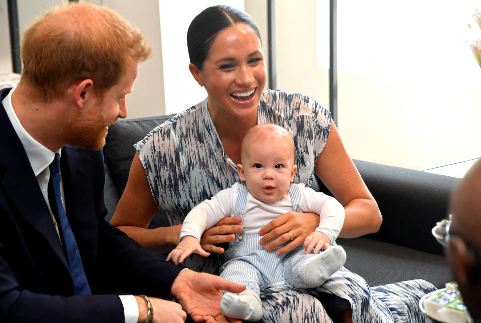 <p>Archie got a grin out of his pops and mom Meghan <a href="https://people.com/royals/prince-harry-and-meghan-markle-take-archie-to-meet-archbishop-desmond-tutu-in-south-africa/" rel="nofollow noopener" target="_blank" data-ylk="slk:during a visit with Archbishop Desmond Tutu in South Africa;elm:context_link;itc:0;sec:content-canvas" class="link ">during a visit with Archbishop Desmond Tutu in South Africa</a>.</p>