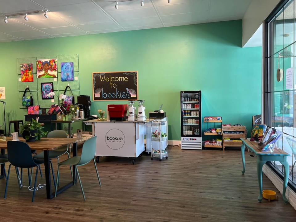 Bookish is a locally owned bookstore in Modesto, CA with a coffee cart inside.