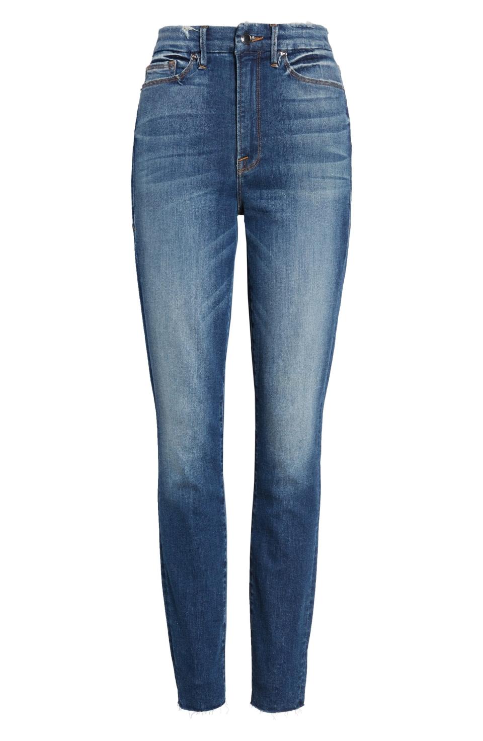 Good American Good Legs High Waist Raw Hem Skinny Jeans, $159 $105.90, Nordstrom