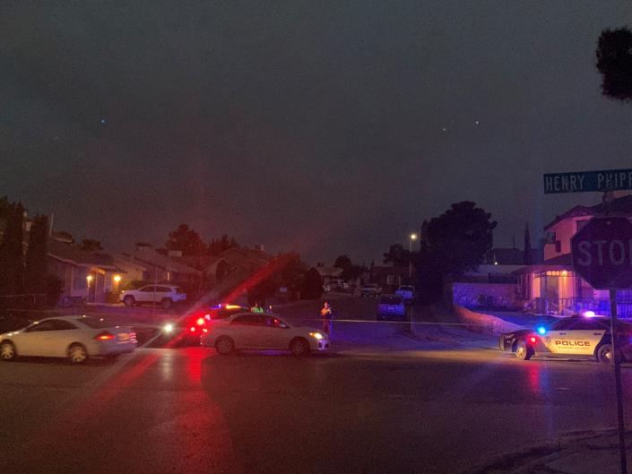 El Paso police investigate at a crime scene on Scott Simpson Drive in the East Side in this file art