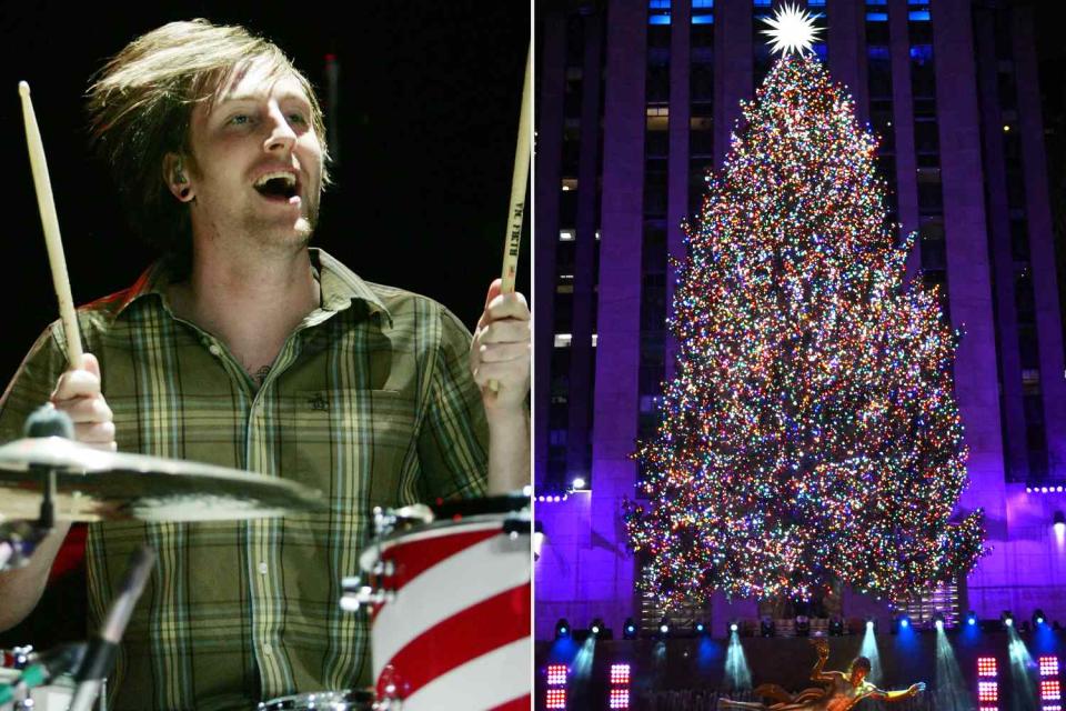 <p>Ethan Miller/Getty; Angela Weiss/AFP via Getty</p> Matt McGinley of Gym Class Heroes and the 2023 Rockefeller Center Christmas Tree