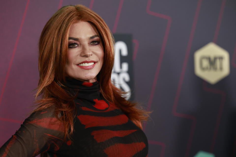 Shania Twain talks about her body positivity journey at the 2023 CMT Music Awards. (Photo: Getty Images)