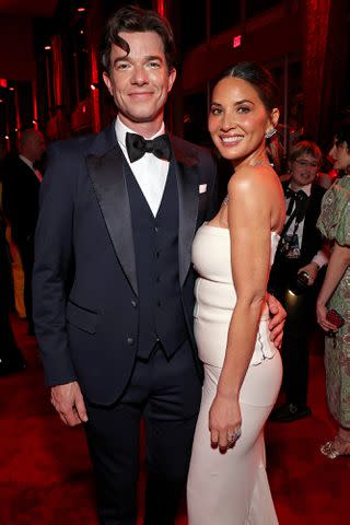 <p> Kevin Mazur/VF24/WireImage for Vanity Fair</p> John Mulaney and Olivia Munn in 2024