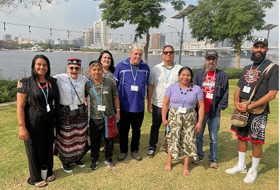 Members of the Indigenous Environmental Network’s COP28 delegation that participated in the Local Communities and Indigenous Peoples Platform 10th meeting of the Facilitative Working Group in Dubai, UAE. (Photo/International Environmental Network)