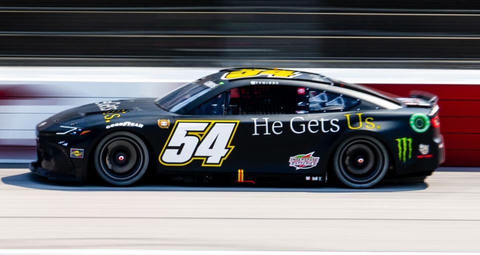 Ty Gibbs competes in a NASCAR Cup Series race at Darlington.