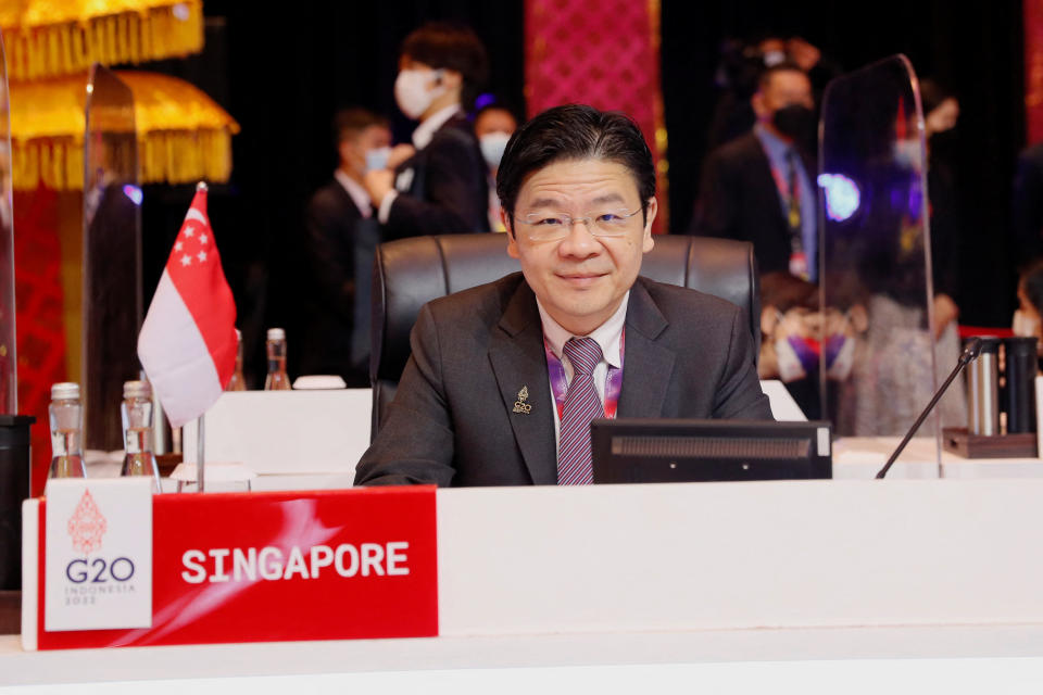 Singapore's Finance Minister Lawrence Wong attends the G20 Finance Ministers and Central Bank Governors Meeting in Nusa Dua, Bali, Indonesia, 16 July 2022. Made Nagi/Pool via REUTERS