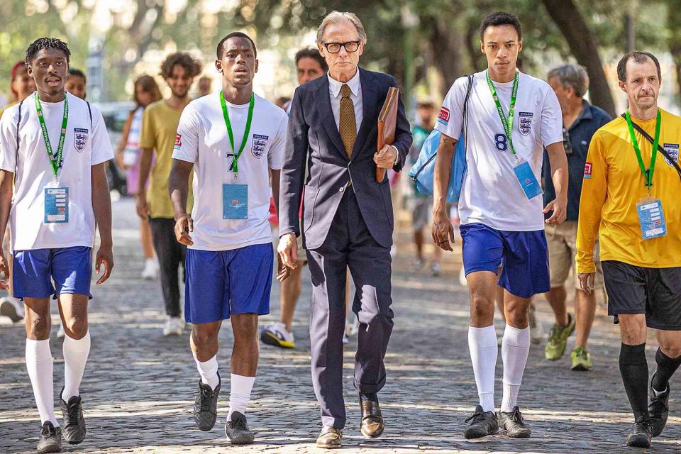 <p>Alfredo Falvo/Netflix</p> Bill Nighy (center) in Netflix