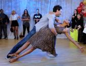 Roberts performs with professional dancer Maksim Chmerkovskiy of “Dancing With the Stars.” She confessed to being nervous during the routine, but said “Maks made me look good!”