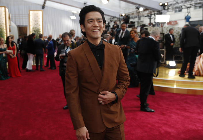 FILE - John Cho arrives at the Oscars on Feb. 9, 2020, in Los Angeles. Cho turns 49 on June 16. (AP Photo/John Locher, File)