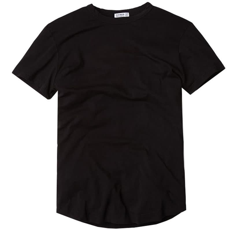 Slub Curved Hem T-Shirt